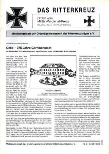 Das Ritterkreuz-Mitteilungsblatt der OG der Ritterkreuzträger e.V. 3-1993