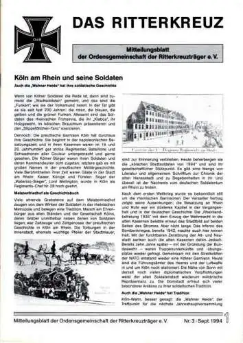 Das Ritterkreuz-Mitteilungsblatt der OG der Ritterkreuzträger e.V. 3-1994