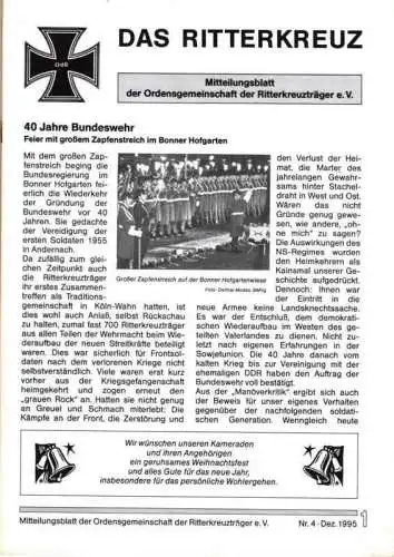 Das Ritterkreuz-Mitteilungsblatt der OG der Ritterkreuzträger e.V. 4-1995