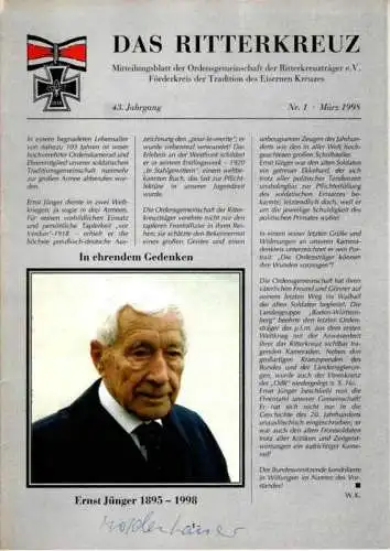 Das Ritterkreuz-Mitteilungsblatt der OG der Ritterkreuzträger e.V. 1-1998
