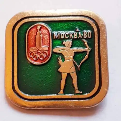 Anstecker Olympia Moskau 1980 Bogenschießen