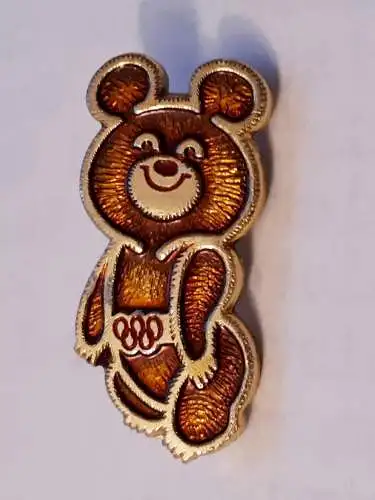Anstecker Maskottchen Mischa Bär Olympische Sommerspiele Moskau 1980