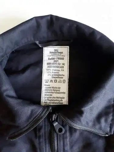 Bundeswehr Marine Arbeitsjacke Gr.14
