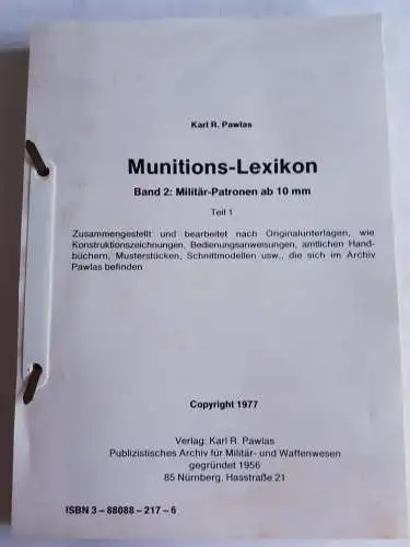 Munitionslexikon Band 2 Karl R.Pawlas