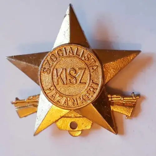 Anstecker KISZ Ungarische kommunistische Jugendliga Junger Meister des Berufs