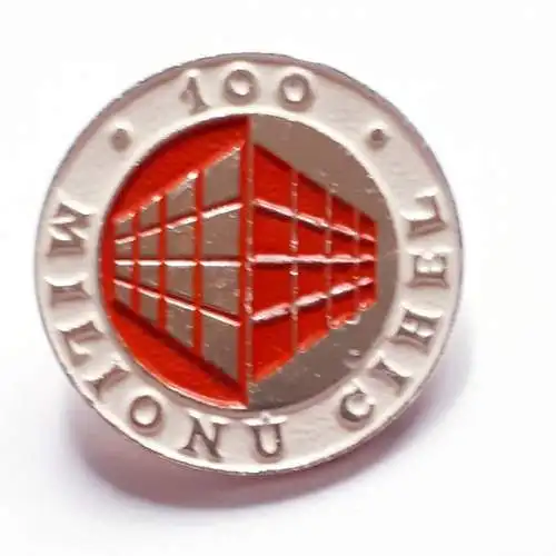 Abzeichen Tschechoslowakei 100 Mio Ziegel