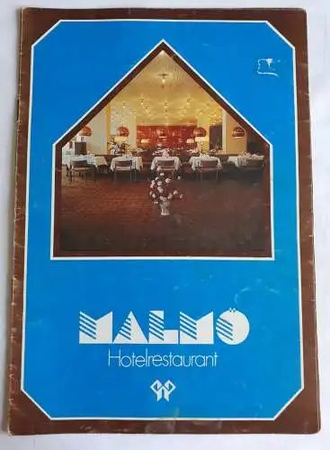 DDR Speisekarte Malmö Hotelrestaurant ****Hotel Warnow