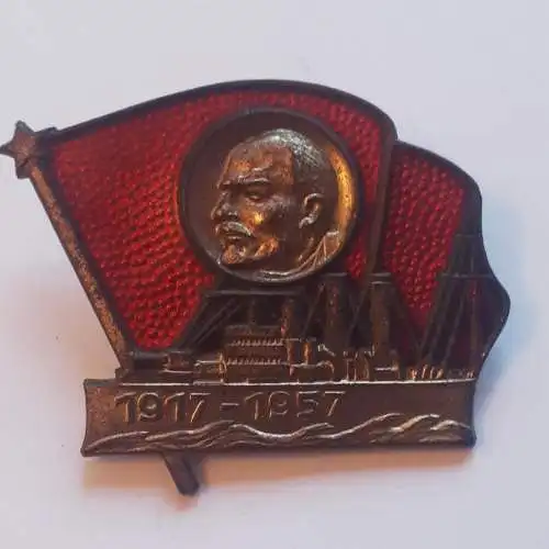 Jubiläumsabzeichen 1917-1957 Oktoberrevolution Aurora 