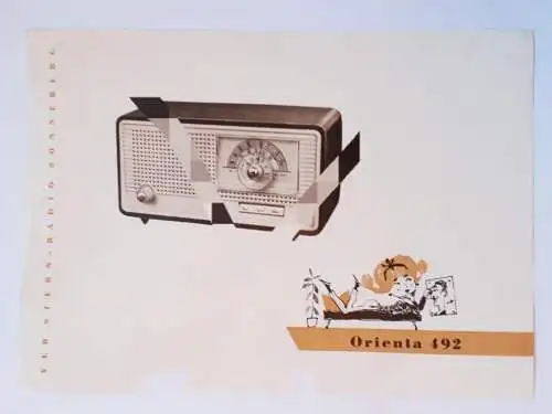 Prospektblatt Orienta 492 VEB Stern-Radio Sonneberg/Thüringen