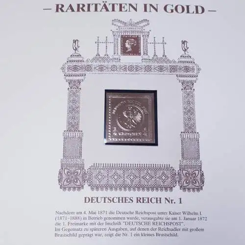 Raritäten in Gold Göde Briefmarken Deutsches Reich Nr.1