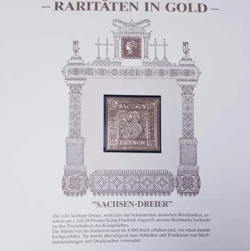 Raritäten in Gold Göde Briefmarken Sachsen Dreier