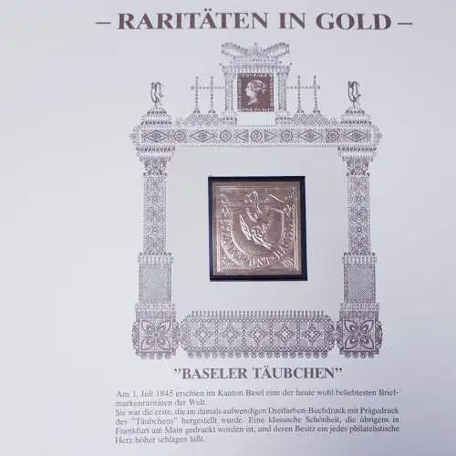 Raritäten in Gold Göde Briefmarken Baseler Täubchen