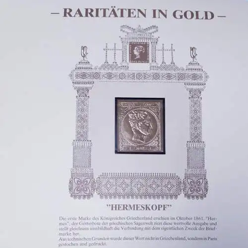 Raritäten in Gold Göde Briefmarken Hermeskopf