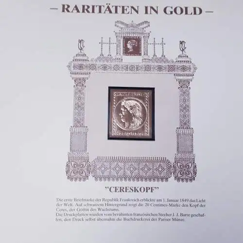 Raritäten in Gold Göde Briefmarken Cereskopf