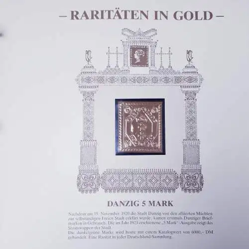 Raritäten in Gold Göde Briefmarken Danzig 5 Mark