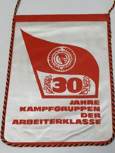 DDR Wimpel 30 Jahre Kampfgruppen der Arbeiterklasse