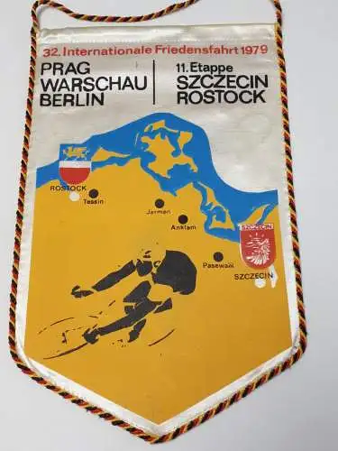 DDR Wimpel 32.Internationale Friedensfahrt 1979 11.Etappe Stettin/Rostock