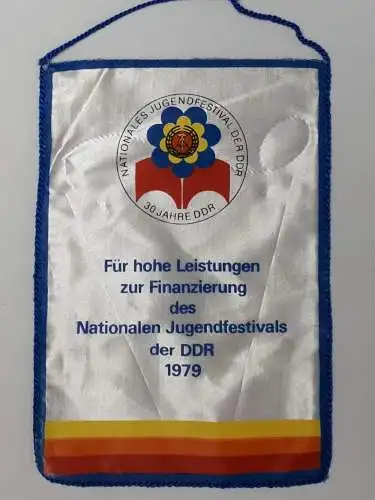 DDR Wimpel Nationales Jugendfestival der DDR - Für hohe Leistungen zur Finanzierung des Nationalen Jugendfestivals der DDR 1979