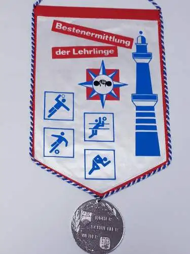 DDR Wimpel DTSB Bestenermittlung der Lehrlinge - Bezirk Rostock