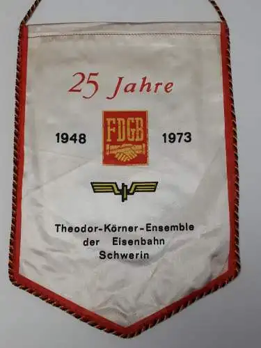 DDR Wimpel Theodor-Körner-Ensemble der Eisenbahn Schwerin