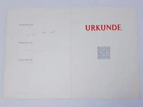 DDR Urkunde Properzi Anlage Kollektiv der sozialistischen Arbeit