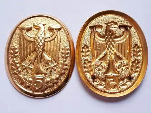 Bundeswehr Metallauflage für Schützenschnur in Gold Ziffer 5
