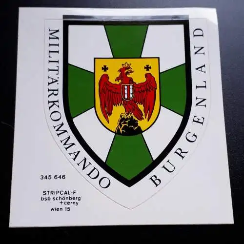 Österreich Aufkleber Militärkommando Burgenland