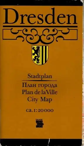 DDR Stadtplan Dresden Maßstab 1:20 000