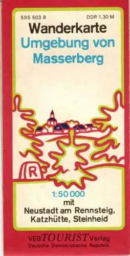 DDR Wanderkarte Umgebung von Masserberg Maßstab 1:50 000