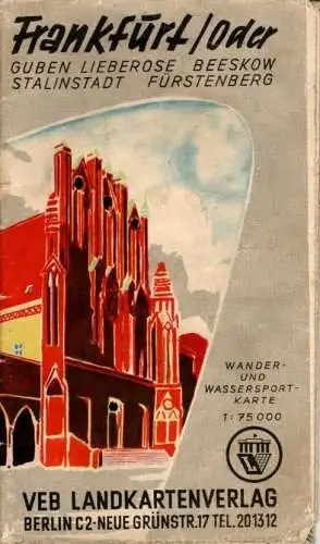 DDR Wanderkarte- und Wassersportkarte Frankfurt/Oder Maßstab 1:75 000