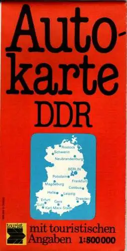 Autokarte DDR Maßstab 1:500 000 