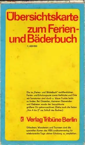Übersichtskarte zum Ferien- und Bäderbuch Maßstab 1:600 000