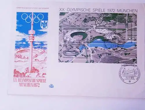 BRD Ersttagsbrief First Day Cover FDC 1972 Mi. Nr. Block 7 I mit PF