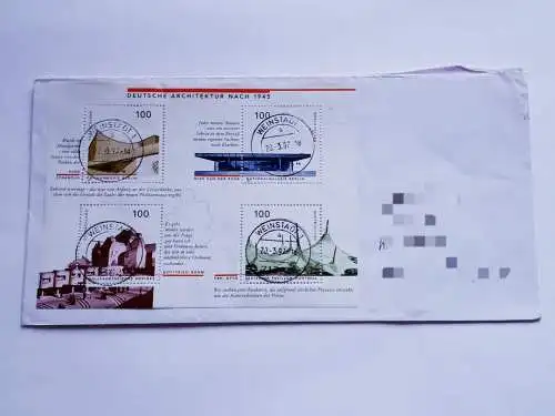 BRD Beleg gelaufen 1997 Block 37 I mit Plattenfehler