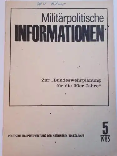 DDR NVA Militärpolitische Informationen Nr.5 - 1985