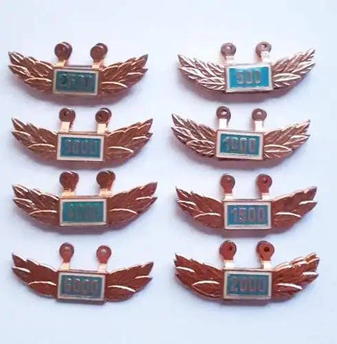 DDR NVA Flugstundenanhänger blau Ziffer 1500