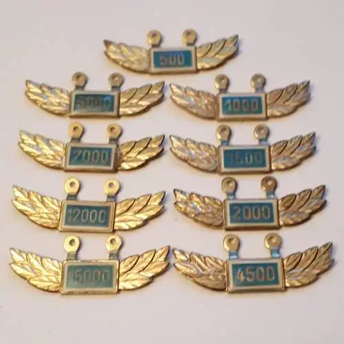 DDR NVA Flugstundenanhänger blau Ziffer 1000
