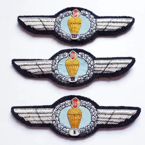 DDR NVA Klassifizierungsabzeichen Stoff Fallschirmdienst Sammleranfertigung Stufe III