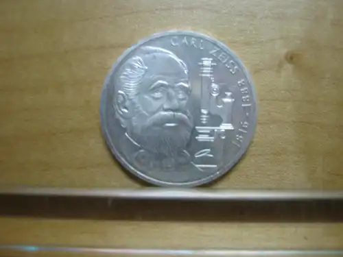 10 DM Silbermünze 1988 - 100. Todestag von Carl Zeiss