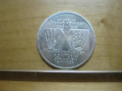 10 DM Silbermünze 1995 - 150. Geburtstag von Wilhelm Conrad Röntgen