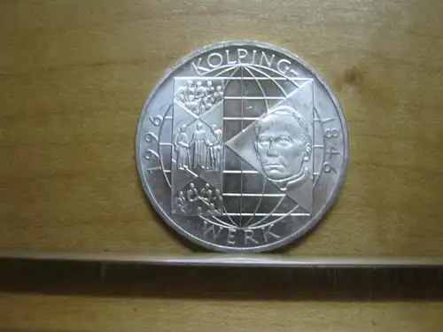 10 DM Silbermünze 1996 - 150 Jahre Kolpingwerk / Das Lebenswerk von Adolph Kolping