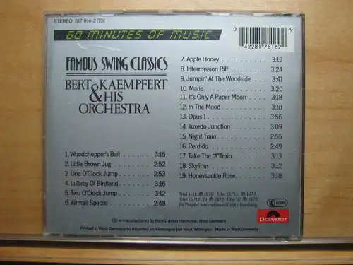 Bert Kaempfert & His Orchestra: Famous Swing Classics - 60 Minutes of Music