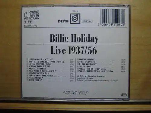 Billie Holiday: Live 1937/56