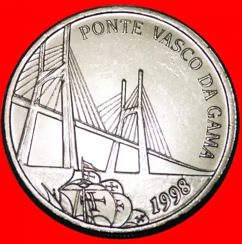 * SCHIFF SILBER: PORTUGAL ★ 500 ESCUDOS 1998 VASCO DA GAMA BRÜCKE!