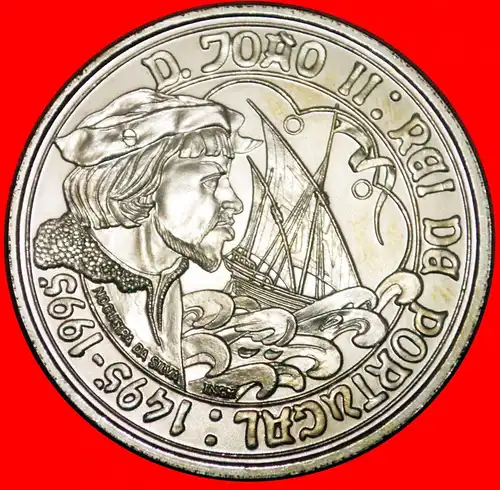 * SCHIFF SILBER: PORTUGAL ★ 1000 ESCUDOS 1995 JOHANN II. (1481-1495)!