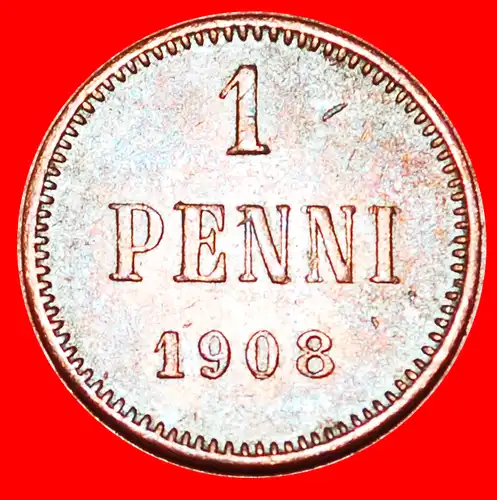 * NIKOLAUS II. (1894-1917): FINNLAND (russland, künftig die UdSSR) ★ 1 PFENNIG 1908! * NICHOLAS II (1894-1917): FINLAND (russia, the USSR in future) ★ 1 PENNY 1908 UNCOMMON!