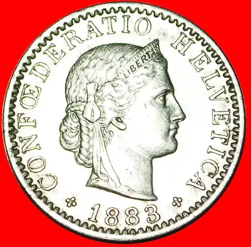 * FREIHEIT (1881-1938): SCHWEIZ ★ 20 RAPPEN 1883B! * SWITZERLAND 