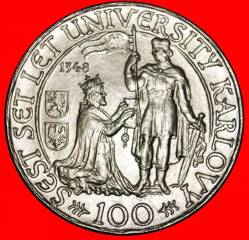 * KARL IV. (1346-1378): TSCHECHOSLOWAKEI ★ 100 KRONEN 1347 1948 STG STEMPELGLANZ! SILBER! * CHARLES IV: CZECHOSLOVAKIA