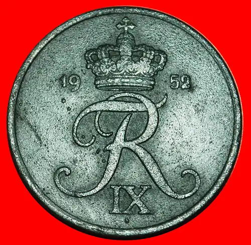 * MONOGRAMM (1950-1964): DÄNEMARK ★ 5 OERE 1952! FREDERIK IX. (1899-1972) * MONOGRAM: DENMARK