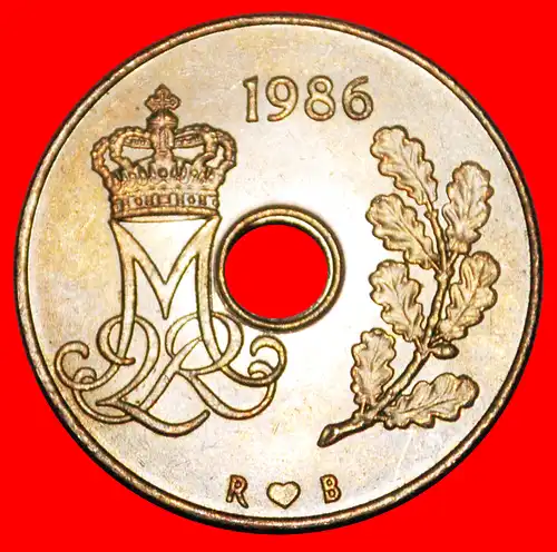 * MONOGRAMM (1973-1988): DÄNEMARK ★ 25 OERE 1986 STG STEMPELGLANZ!  * MONOGRAM: DENMARK